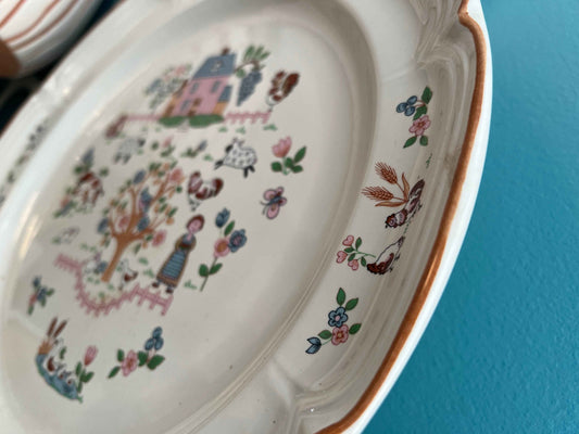 Vintage Jamestown China “Country Home” 12" Dinner Display Platter – Made in Japan