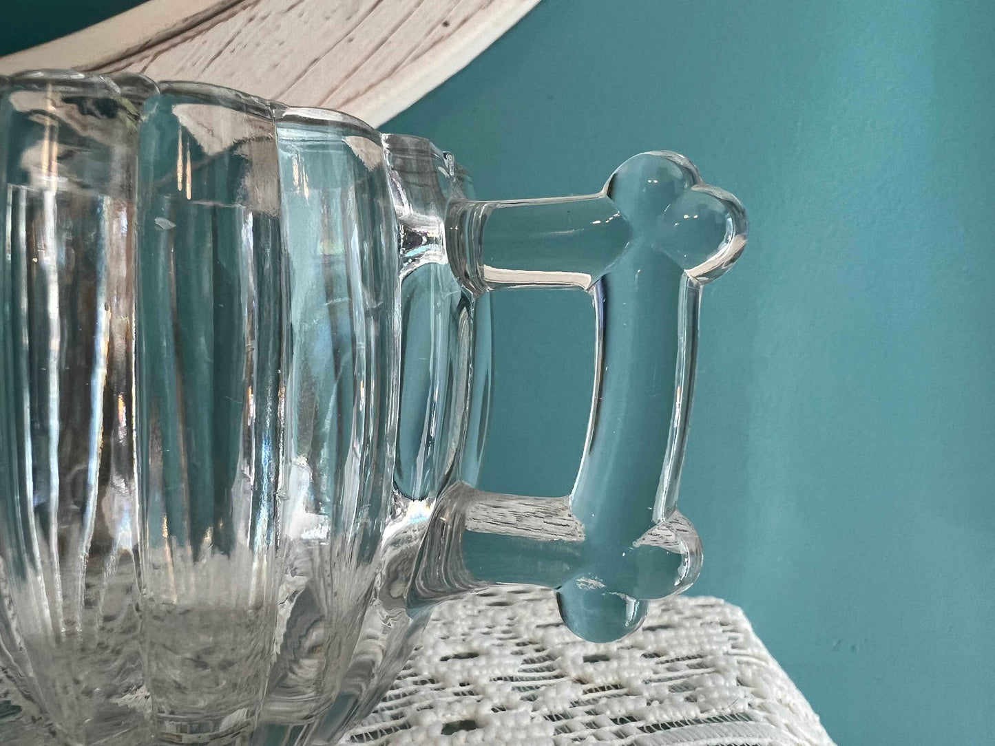 Vintage Jeannette Glass National Ribbed Hobnail Sugar Bowl & Creamer Set – Mid-Century Milk Glass