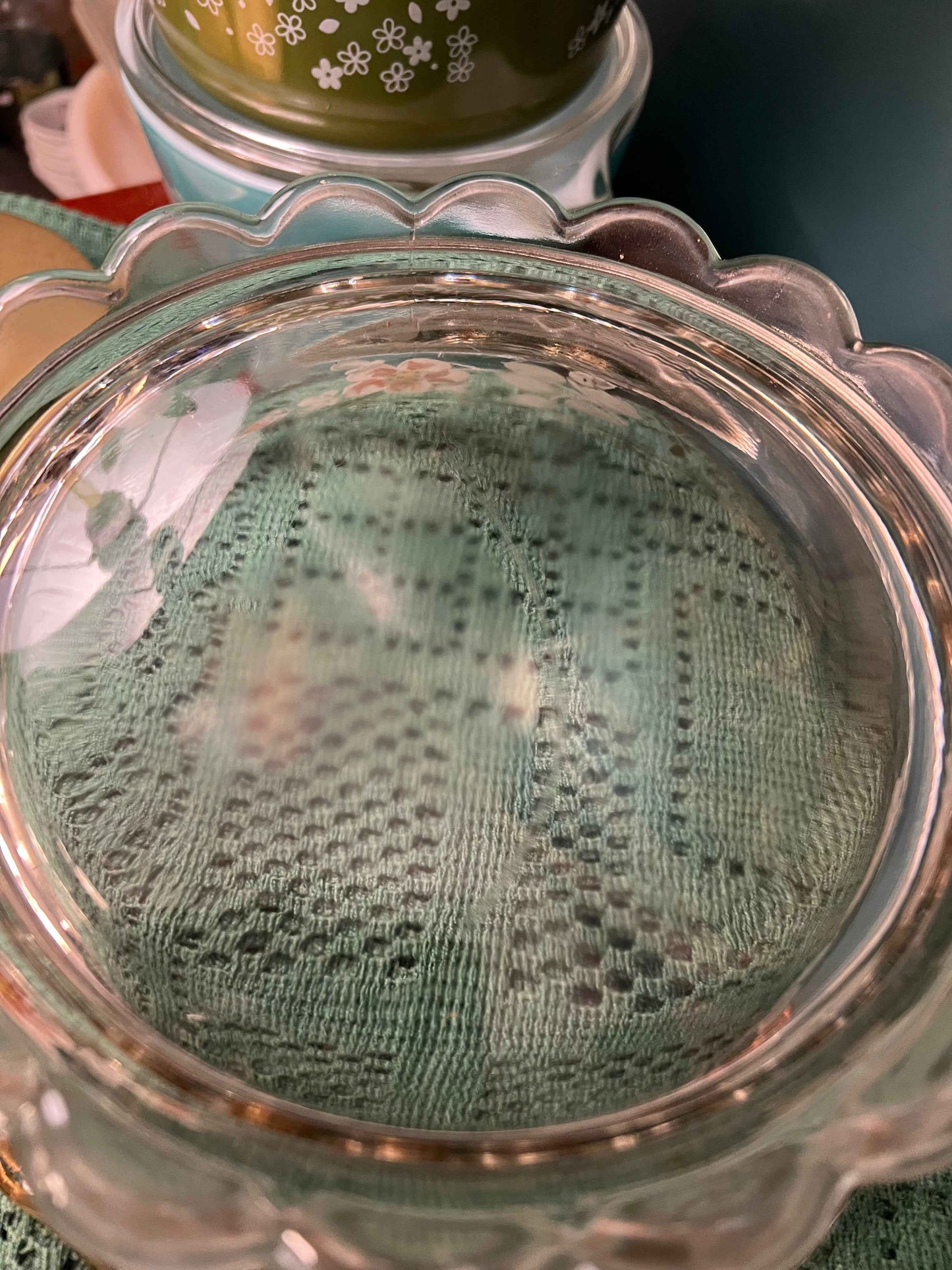 Antique Jefferson Crystal Hand-Painted Floral Berry Bowl Set | Clear Crystal with Scalloped Rim | Vintage Tableware