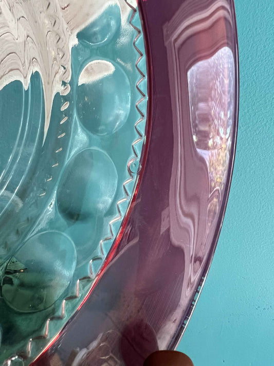 Vintage Tiffin Kings Crown Ruby Red Thumbprint Dinner Plate – 10.5”