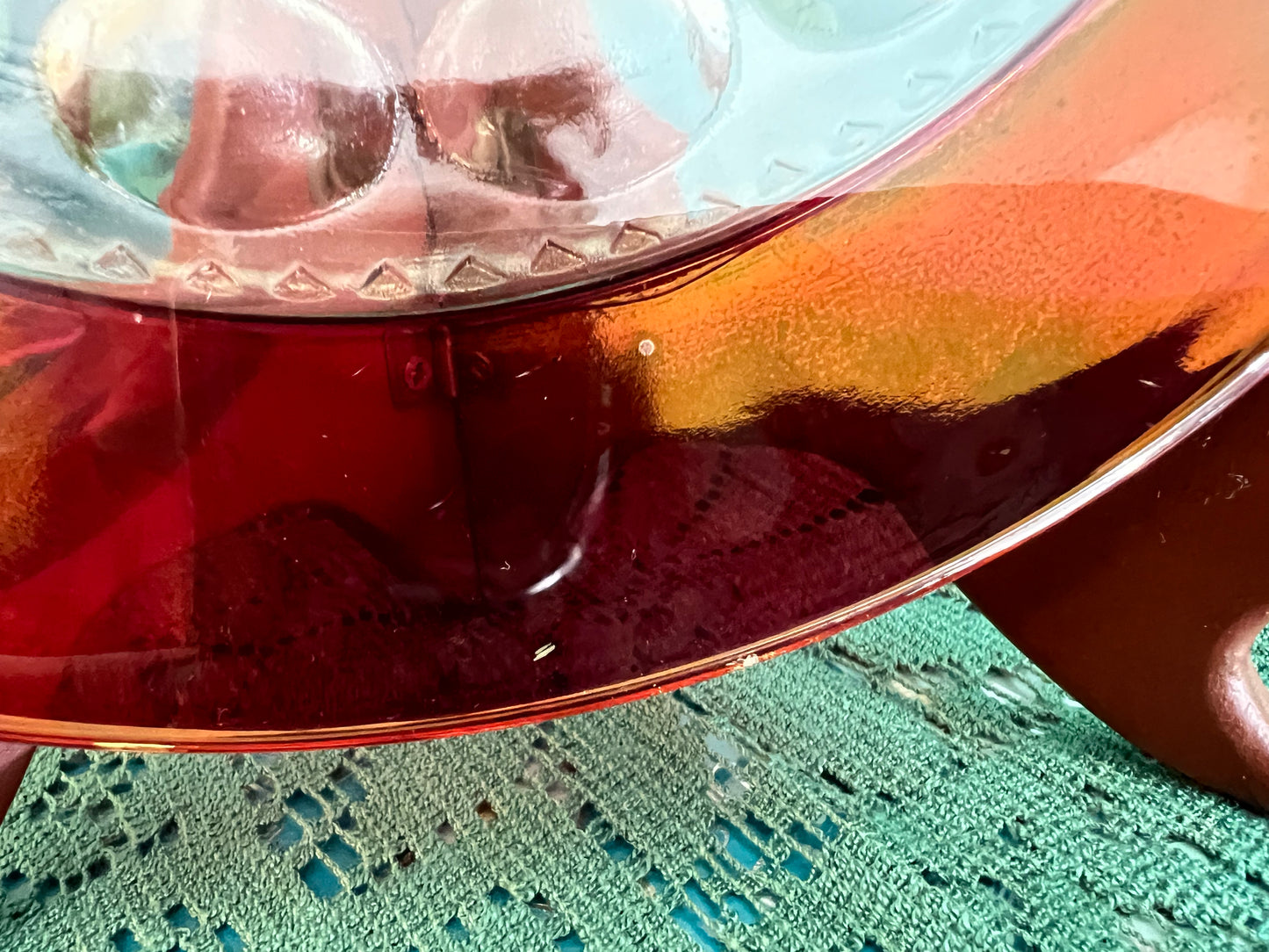 Vintage ruby red Kings Crown glassware collectible
