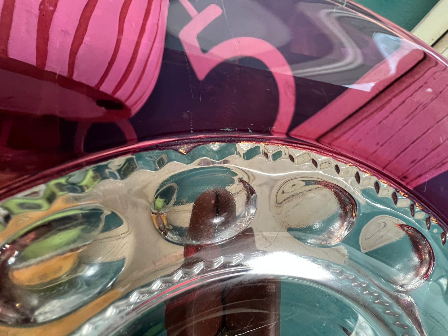 Vintage ruby red Kings Crown glassware collectible