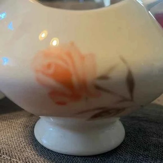 Vintage Knowles Serenade Sugar Bowl & Creamer Set – Peach Rose Design, 1950s USA