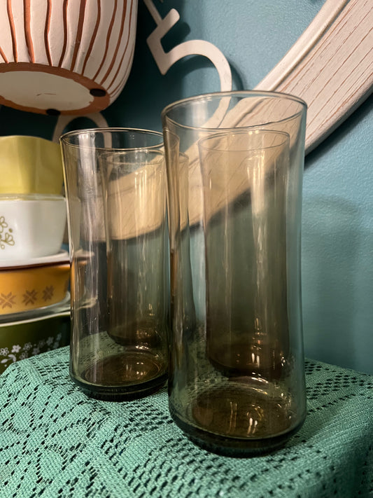 Set of vintage Libbey Bolero tawny 16 oz highball tumblers