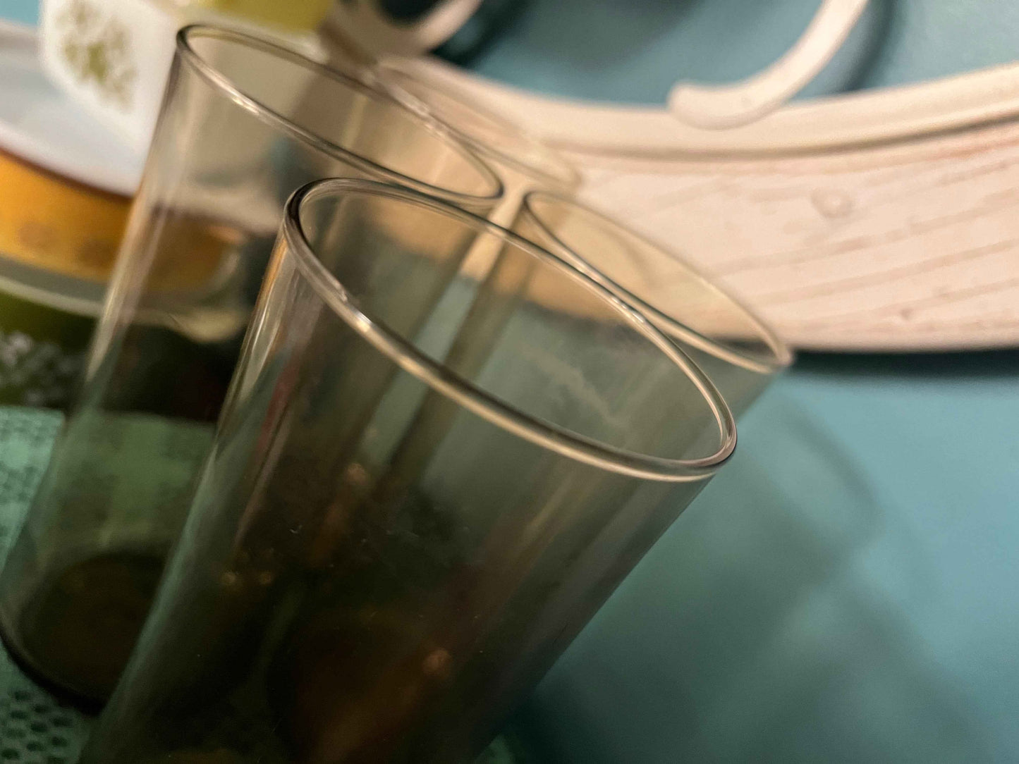 Libbey Bolero Tawny 16 oz Tumblers Set of 4 – Midcentury Modern MCM Brown Glass Highball Glasses