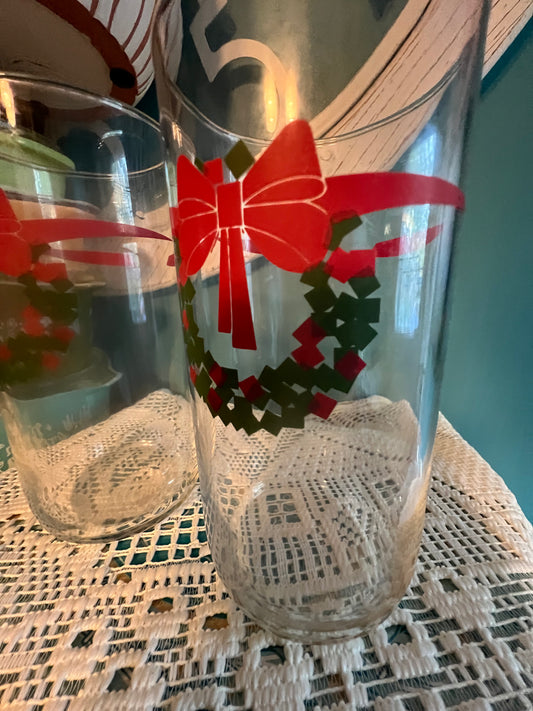 Vintage Libbey holiday glasses for Christmas entertaining