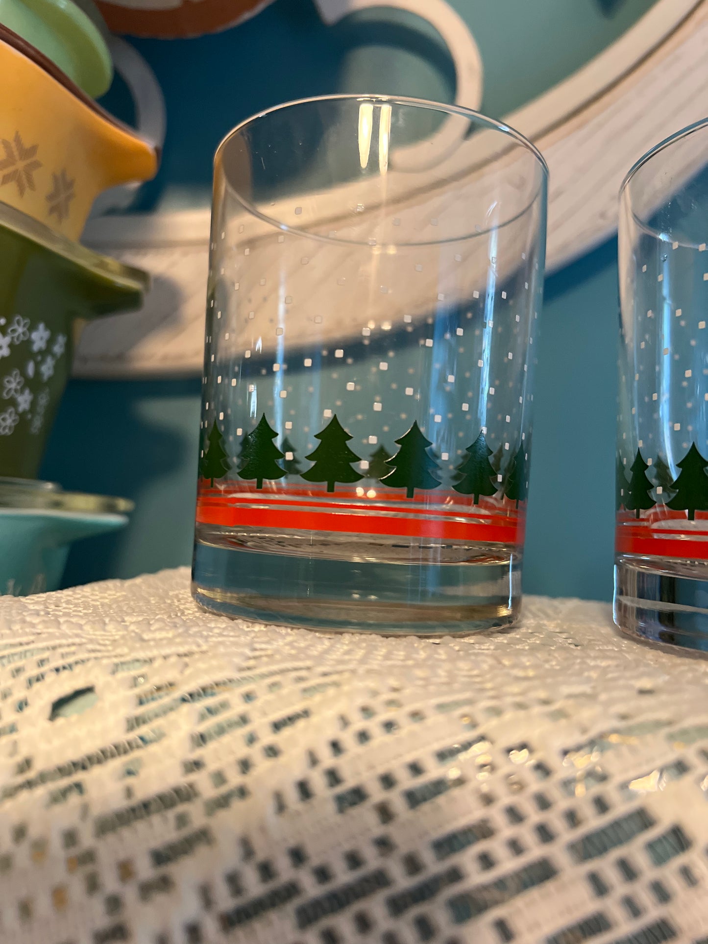 Festive Libbey Christmas tumblers with red and white stripes