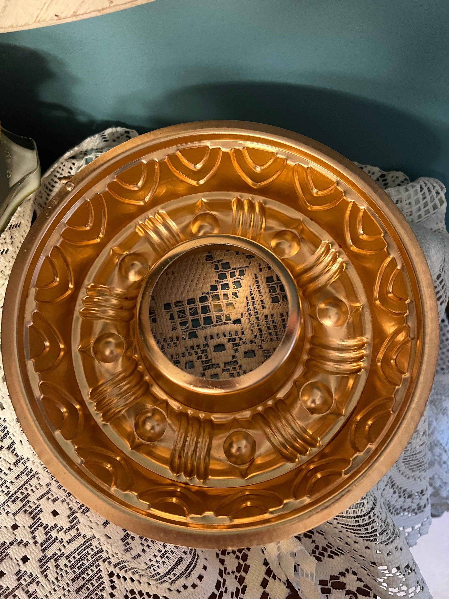 Vintage Mirro Copper Jello Mold – 9.5” Circular Wreath Wall Hanging