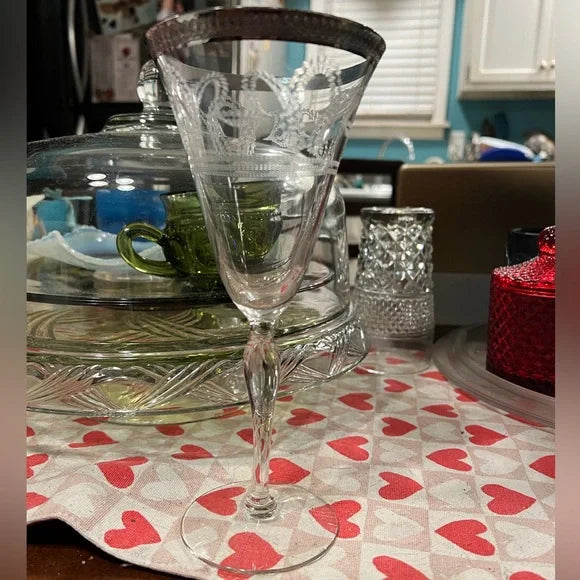 Vintage Morgantown crystal wine glass