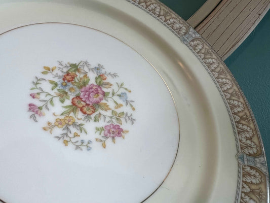 Noritake Claire Dinner Plates (Pattern 657) | Set of 4 Vintage Porcelain China