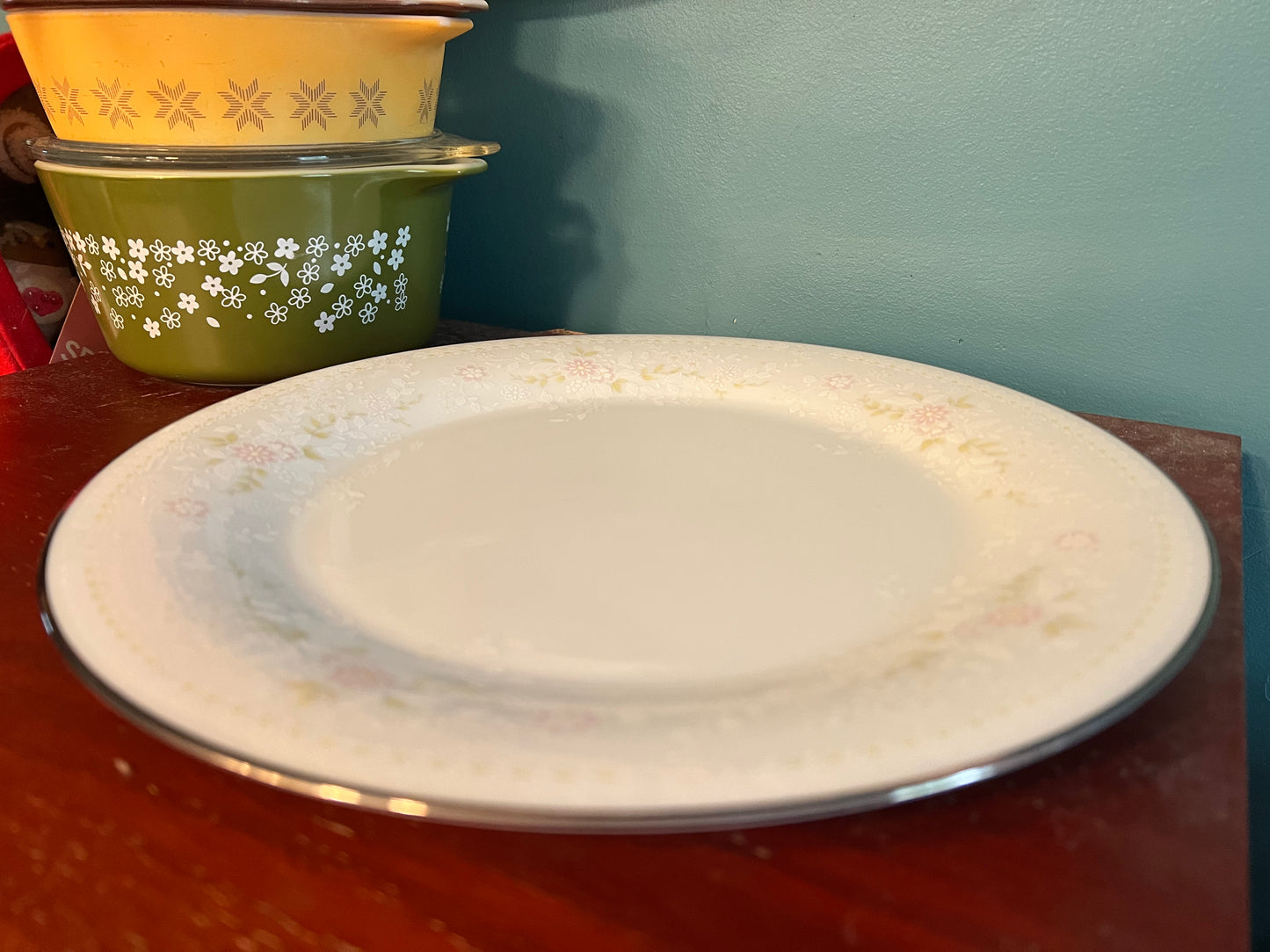 Vintage Noritake Temptation Dinner Plate β Pink Floral Embossed Fine China with Silver Rim