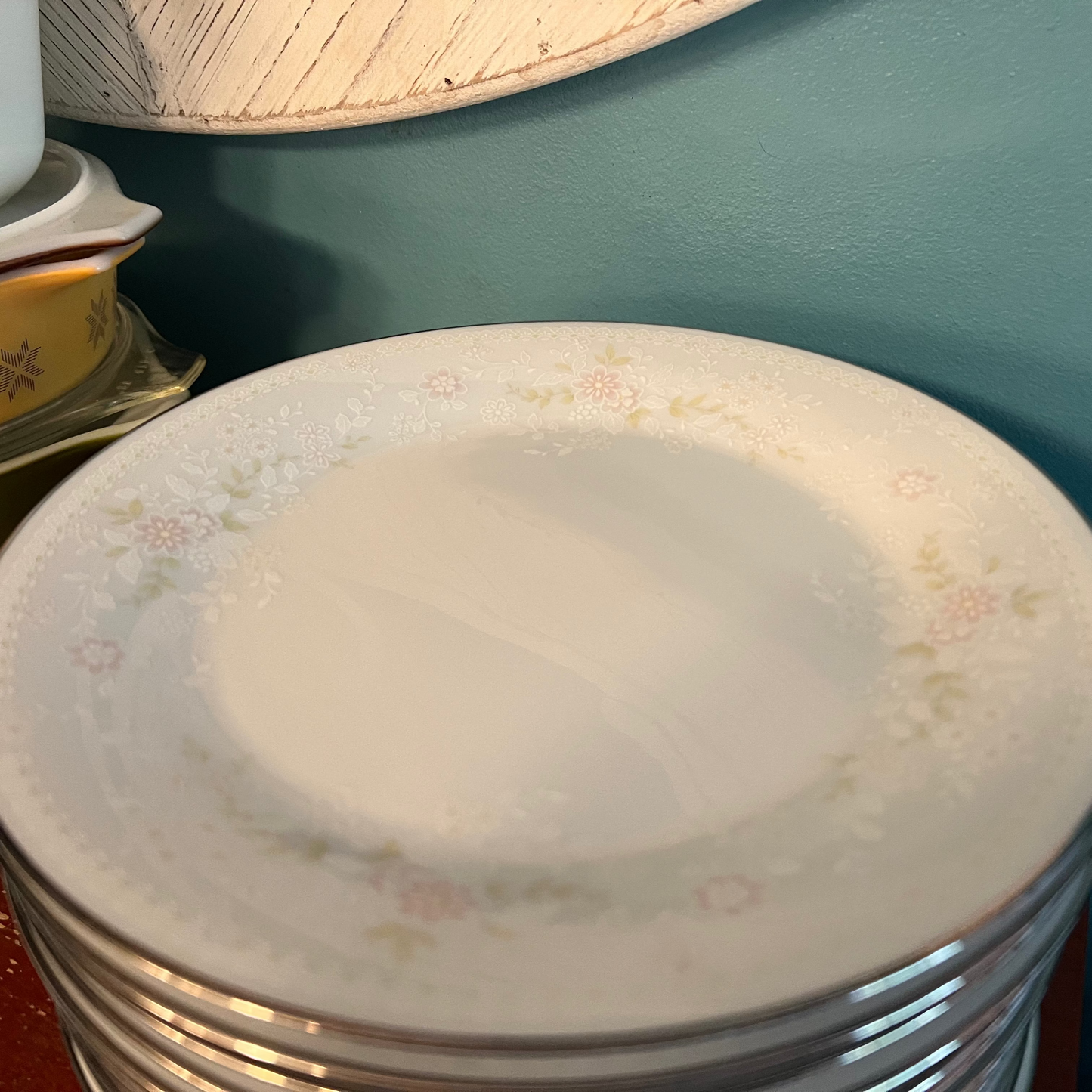 Vintage Noritake Temptation Salad Plate – Pink Floral Embossed Fine China with Silver Rim