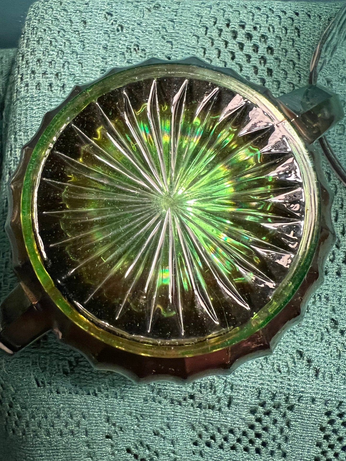 Rare double-handled Northwood Carnival Glass sugar bowl for vintage glass enthusiasts