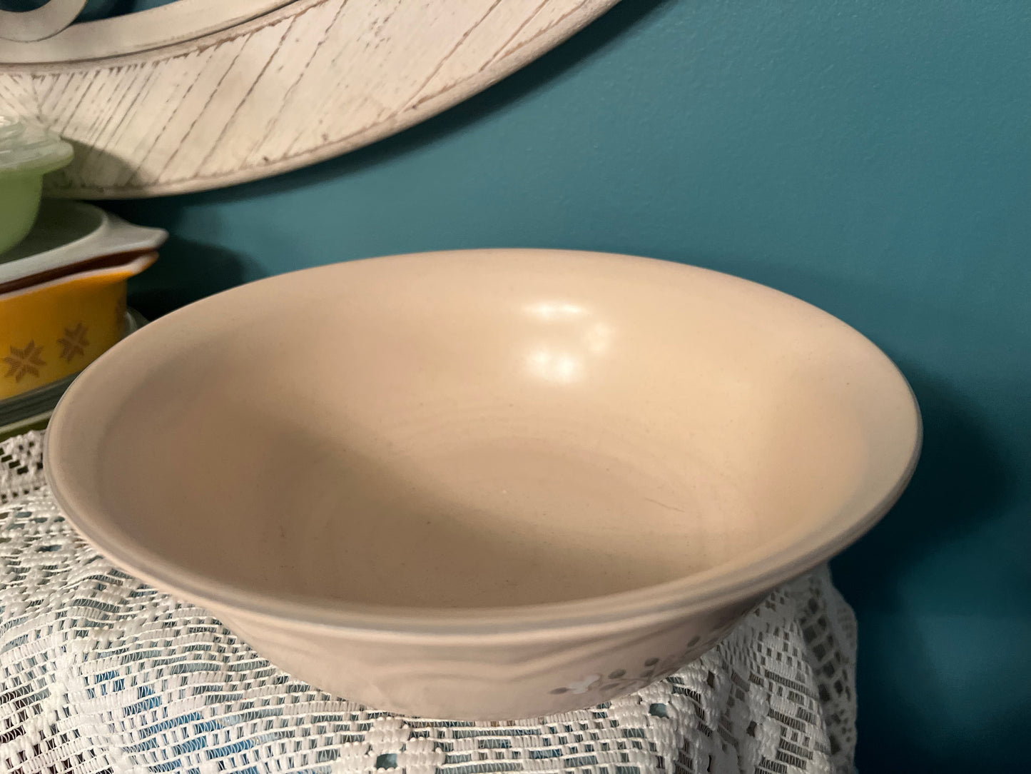 1980s Pfaltzgraff stoneware floral serving dish
