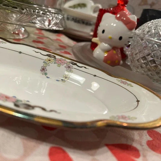 Collectible W.A. Pickard decorative bowl with gold trim