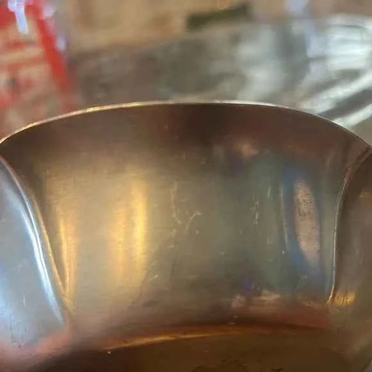 Vintage Reed & Barton Pewter Bowl – P600 Scalloped Edge – Mid-Century 6.5"