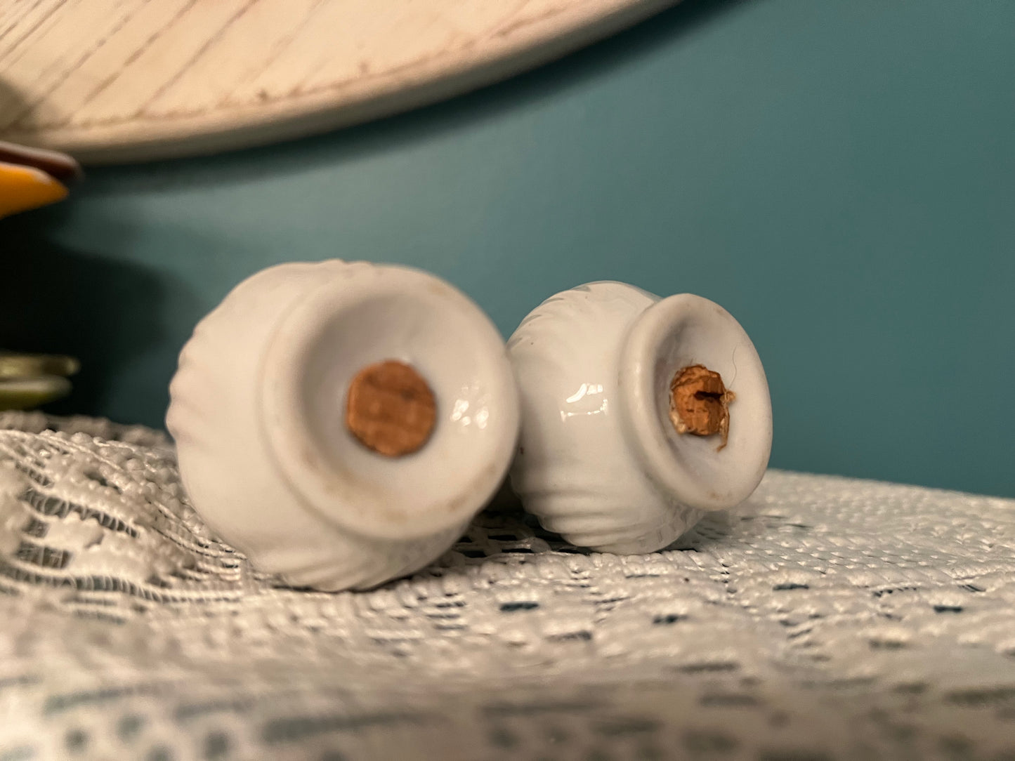 Farmhouse style vintage salt and pepper porcelain set