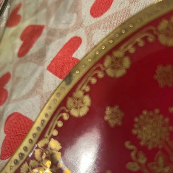 Red and gold porcelain plate