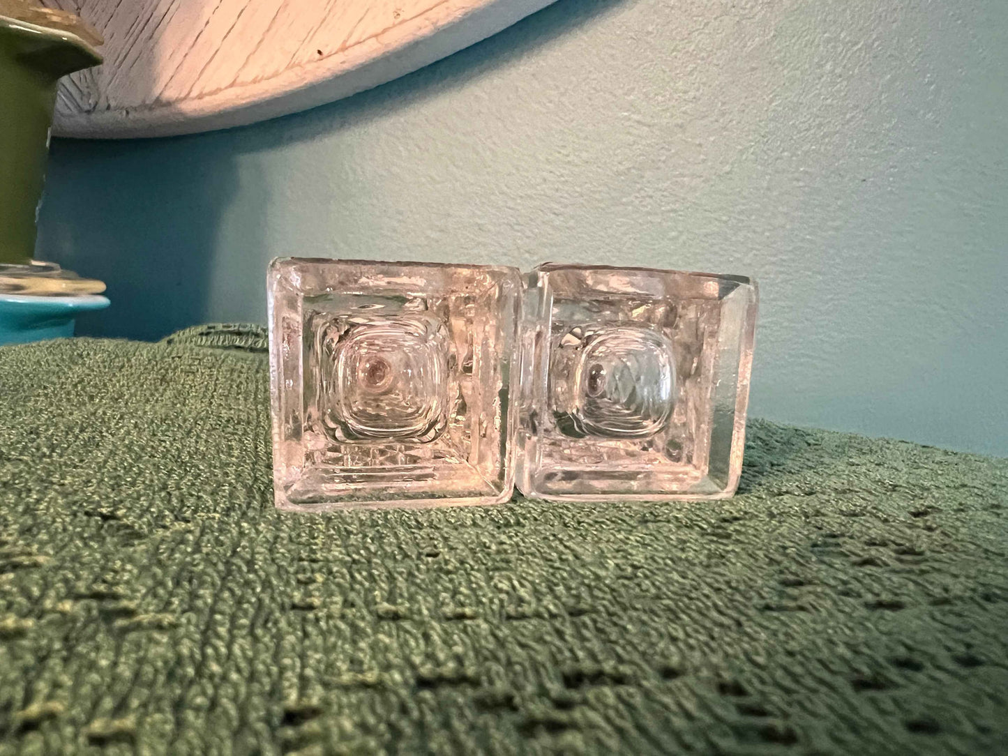 Vintage Cut Glass Crystal Salt & Pepper Shaker Set – Made in Japan with Silver Bullet Tops, Diamond Tower Pattern