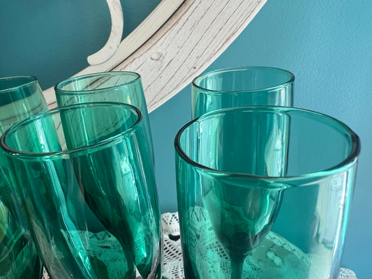 Vintage Libbey Teardrop Juniper fluted champagne glasses set of 2