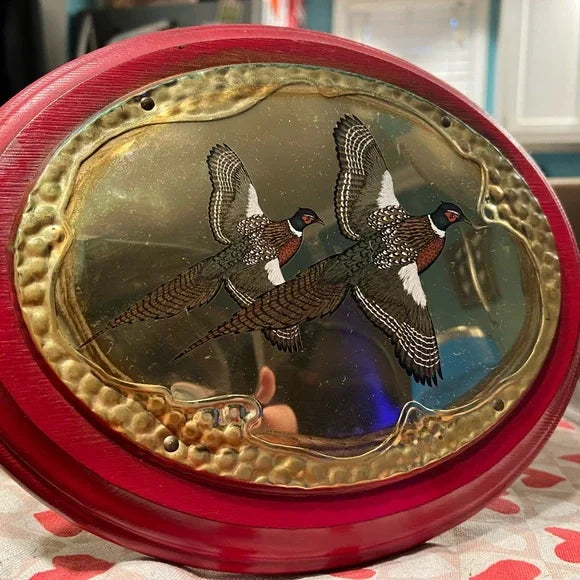 Set of 2 pheasant wall plaques