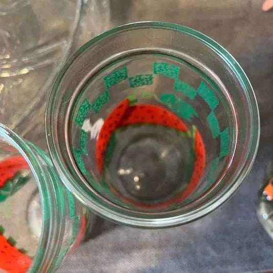 Anchor Hocking Watermelon Jelly Jars - Set of 2 16 oz Glasses | Vintage Drinkware
