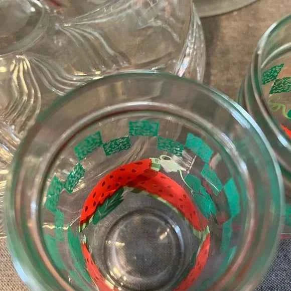 Anchor Hocking Watermelon Jelly Jars - Set of 2 16 oz Glasses | Vintage Drinkware