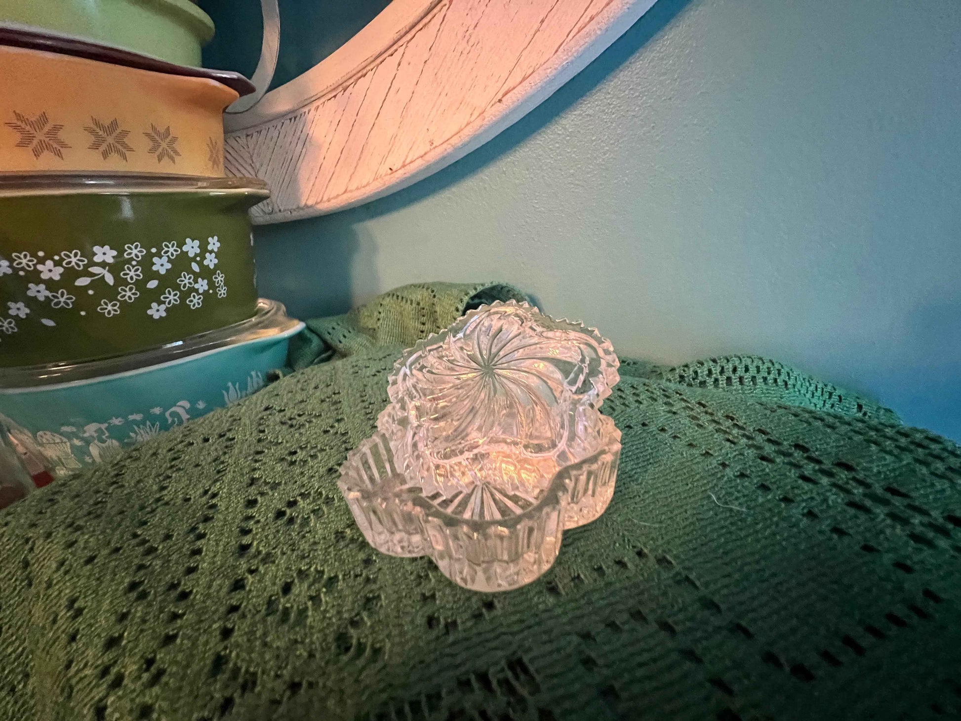 Vintage Lead Crystal 24% Pbo Flower Trinket Box – Made in Western Germany