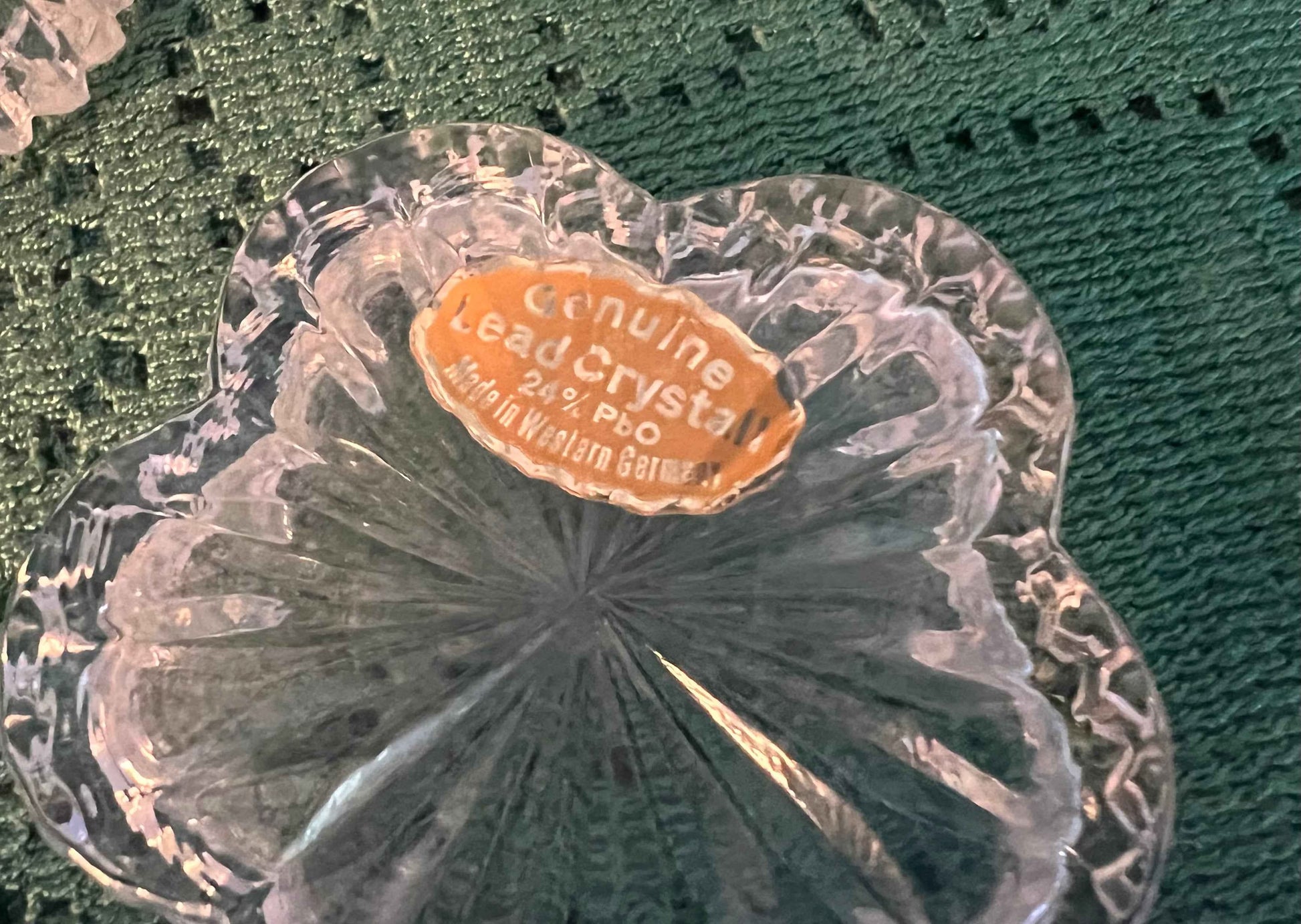 Vintage Lead Crystal 24% Pbo Flower Trinket Box – Made in Western Germany