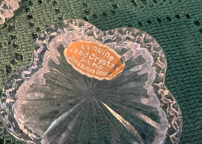Vintage Lead Crystal 24% Pbo Flower Trinket Box – Made in Western Germany