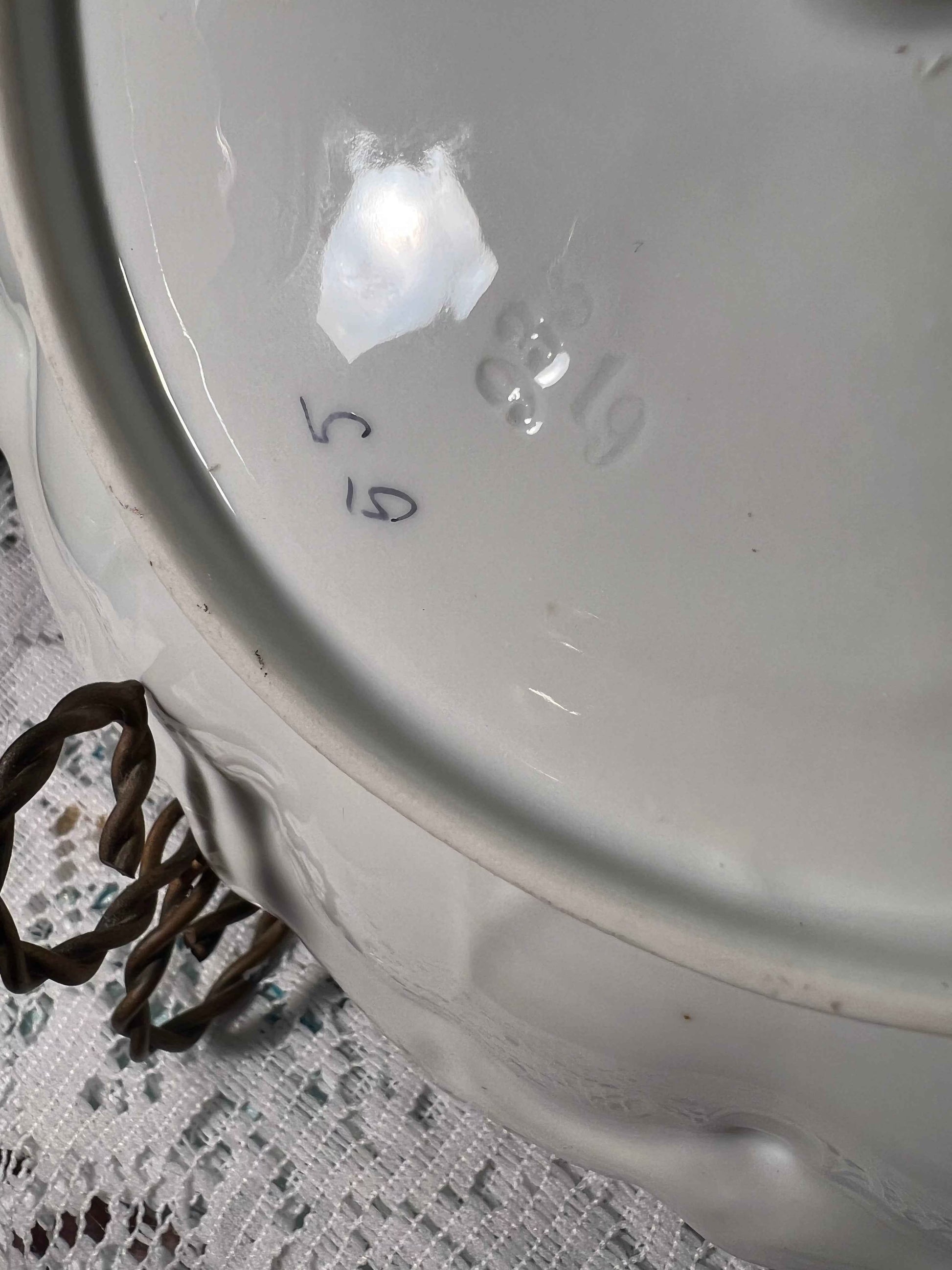 Vintage MZ Austria Scalloped Plate | Pink & Green Floral Grape Pattern | Fine Porcelain