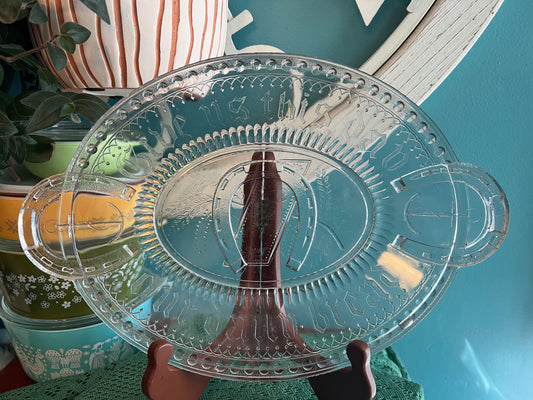 Antique Adams & Co. Good Luck bread tray and pickle dish set