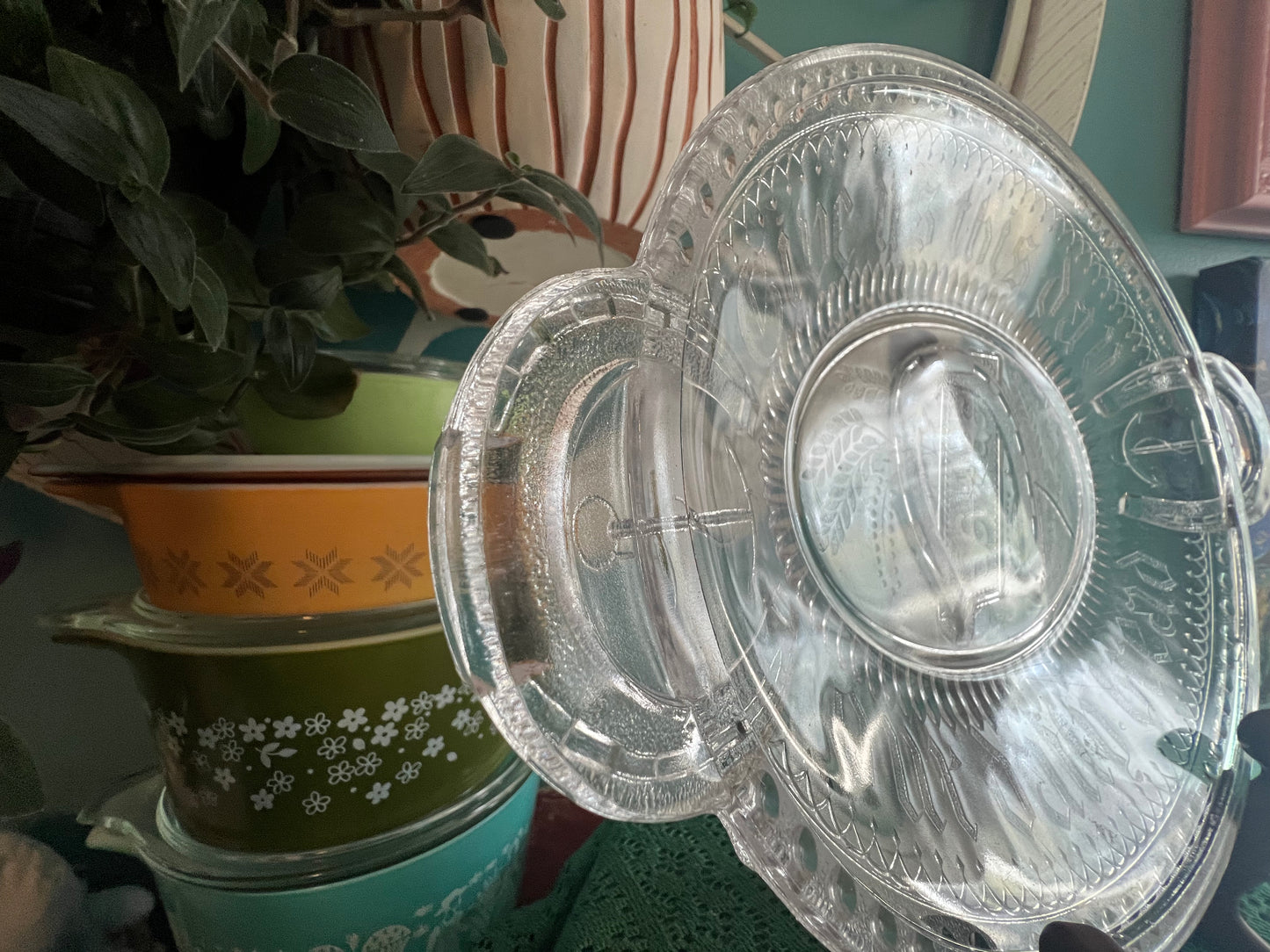 Antique Adams & Co. Good Luck bread tray and pickle dish set