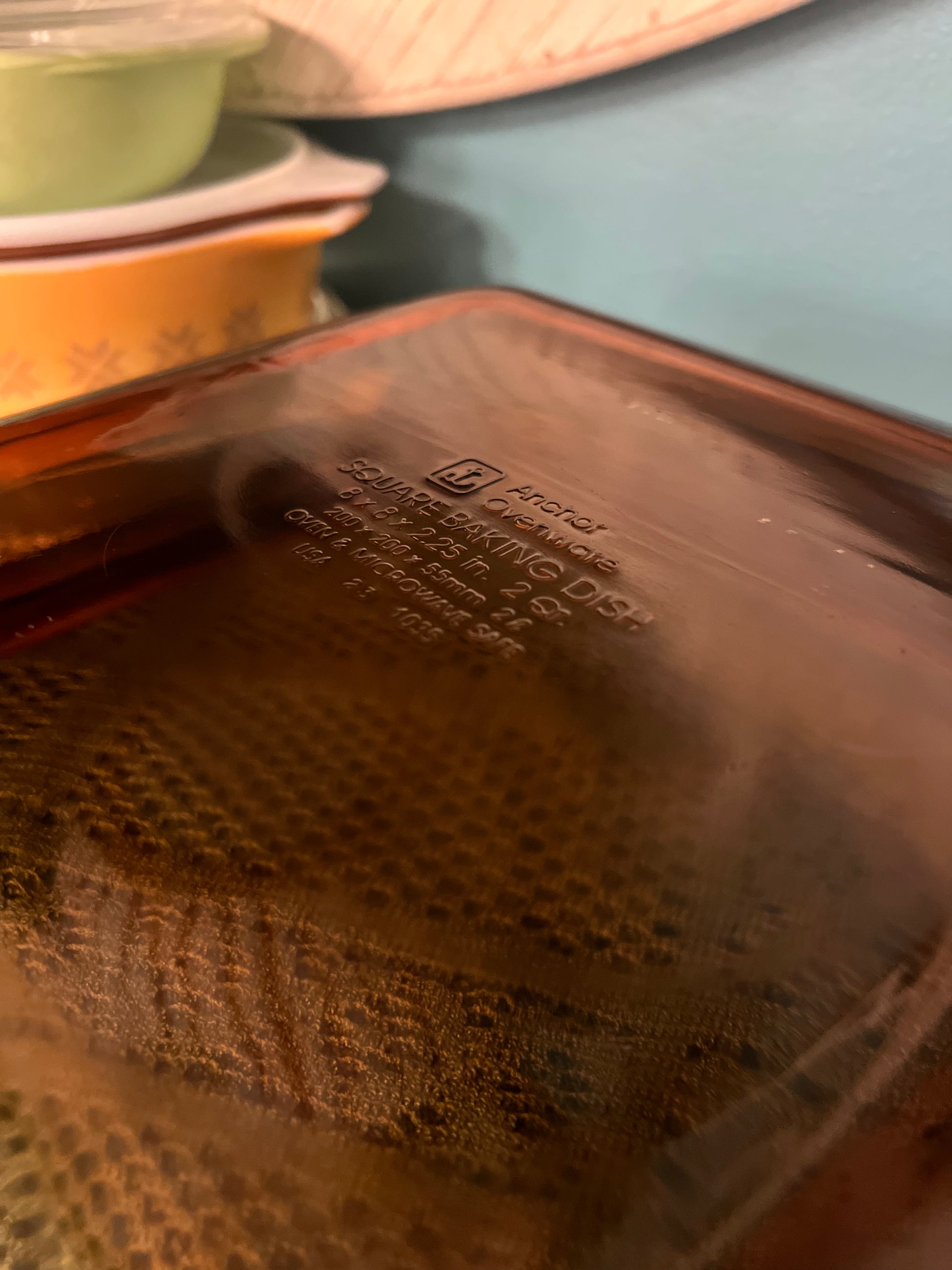 Vintage Harvest Amber Anchor Hocking square baking dish for kitchen