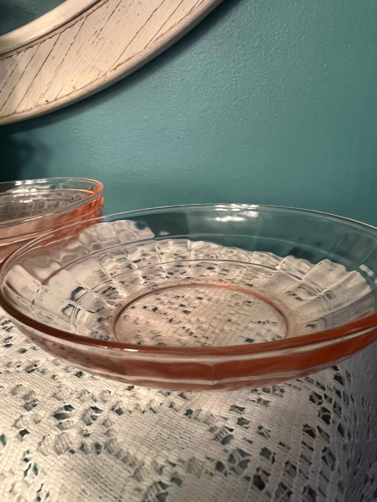 Vintage Anchor Hocking Block Optic Cereal Bowl - Set of 3 | Collectible Pink Depression Glass
