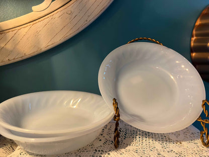 Vintage Anchor Hocking Fire-King Swirl Azurite Blue Glass Bowls | Set of 3 | Collectible Glassware