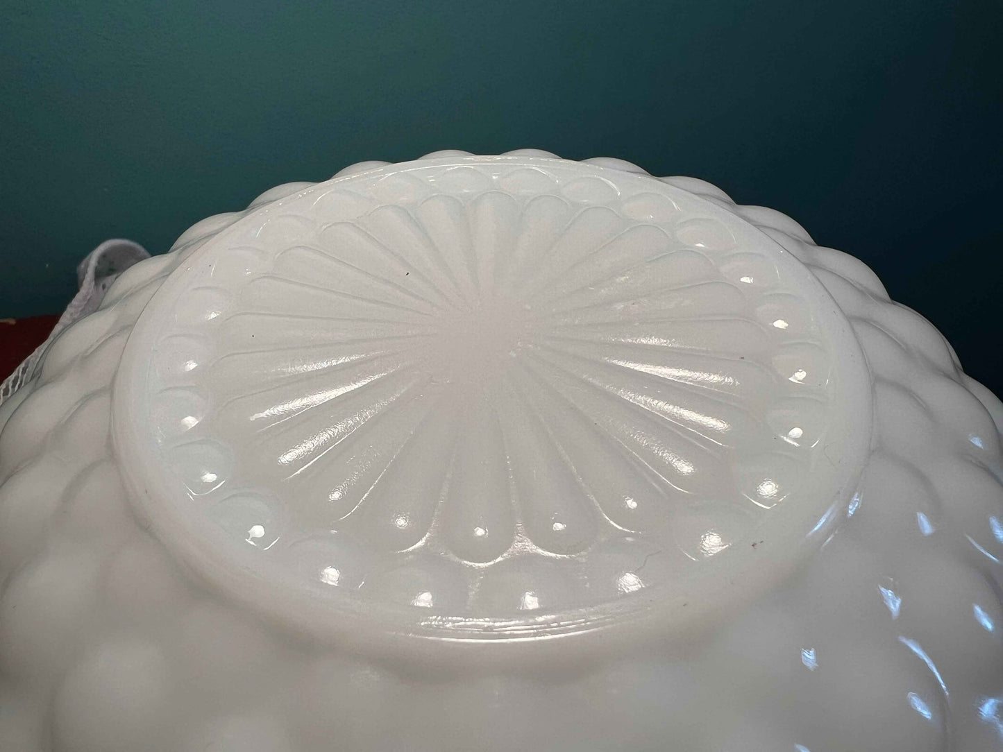 Anchor Hocking Milk Glass Bubble Bowl | 8.5" Mid-Century Modern Collectible