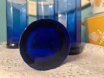 Set of 4 Anchor Hocking Essex Cobalt Blue Tumblers | 16 oz Iced Tea Glasses | Weighted Base