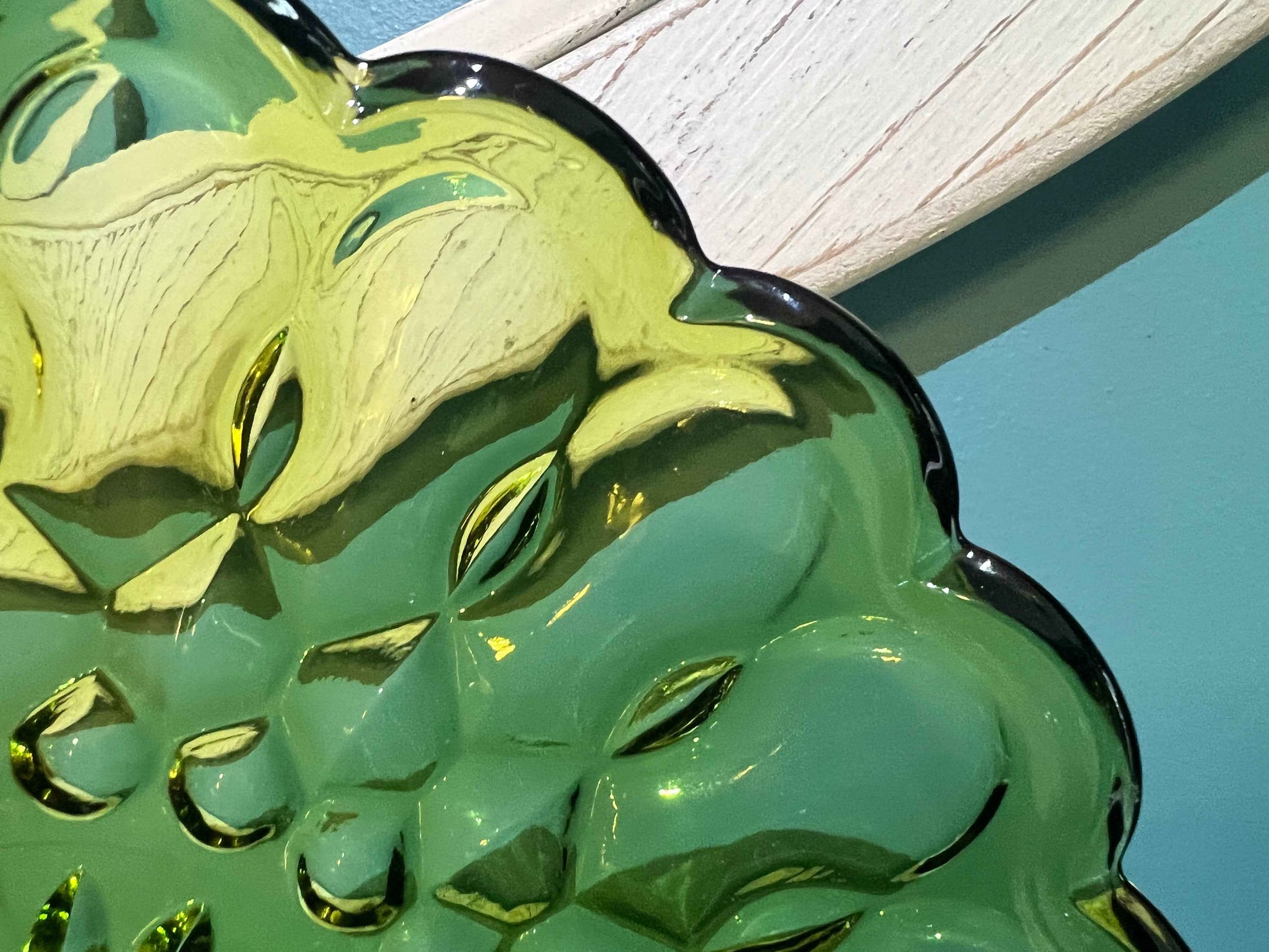 Vintage Anchor Hocking Fairfield Green Glass Divided Plate with Scalloped Rim | Vintage Glassware