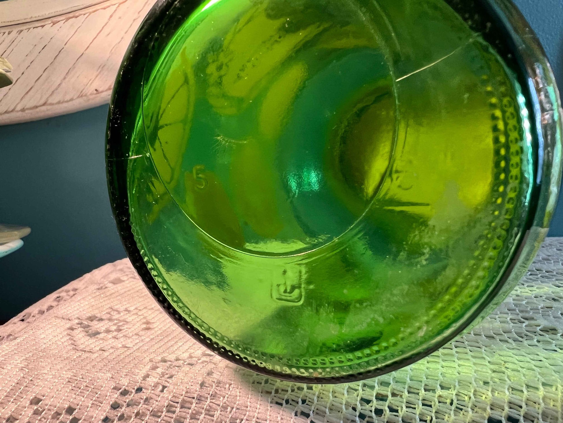 Vintage Anchor Hocking Green Glass Lemonade Pitcher | Golden Anniversary | 8.5" | Collectible Glassware