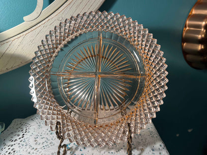 Vintage Anchor Hocking Miss America Pink Depression Glass Divided Relish Dish | 4 Sections