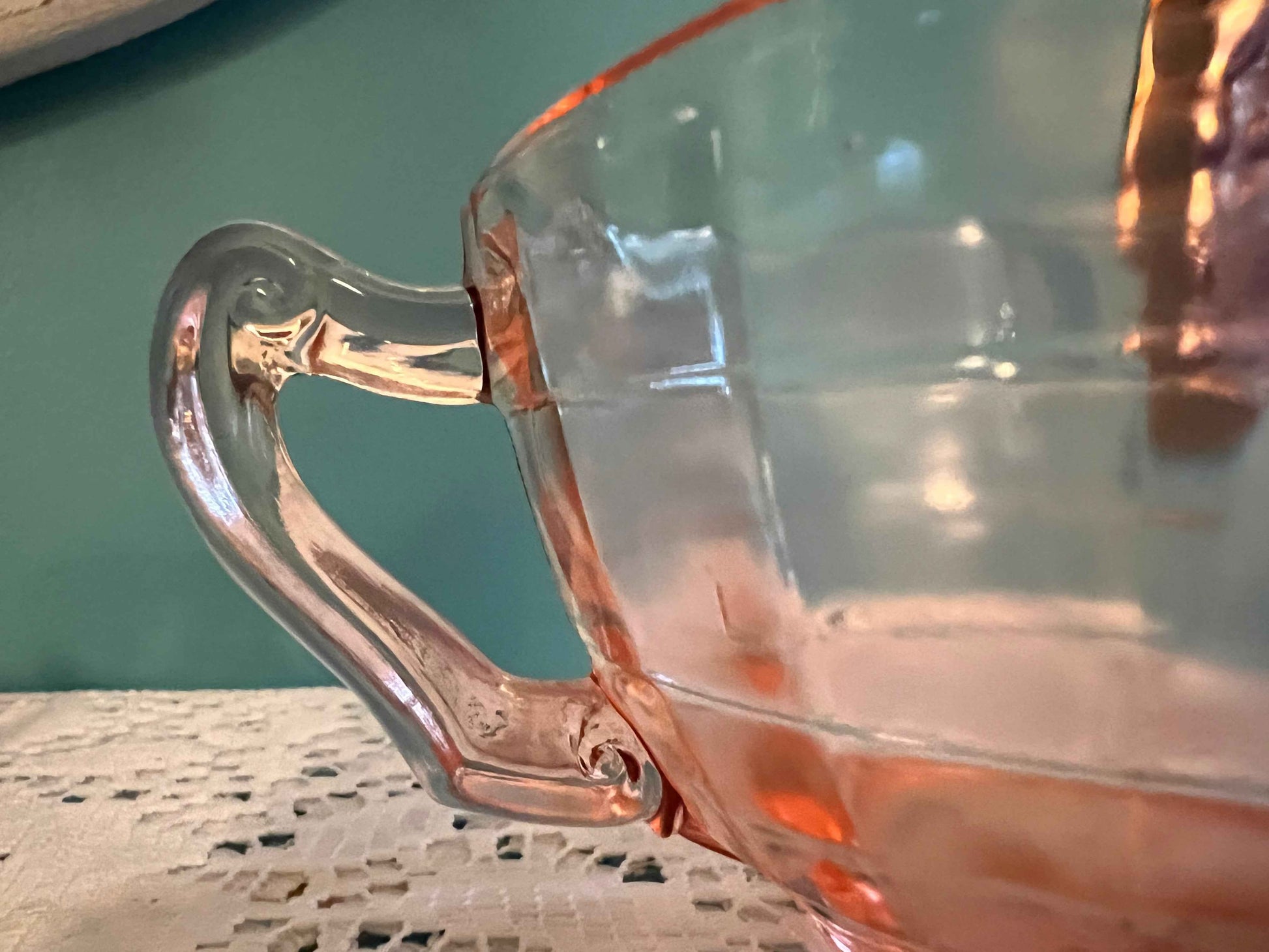 Anchor Hocking Block Optic Pink Cup - Set of 2 | Vintage Pink Depression Glass