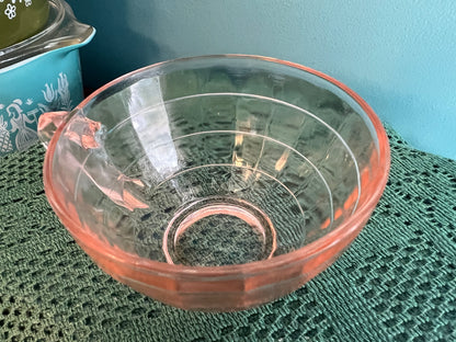 1920s-1930s Anchor Hocking Block Optic pink glass cup