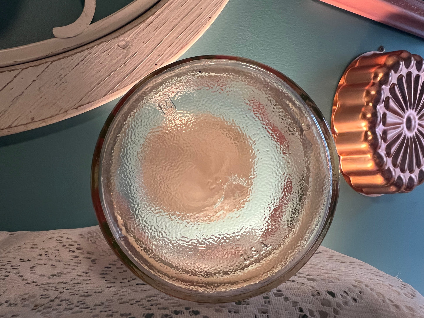 Anchor Hocking red poppy glass juice pitcher for collectible vintage tableware