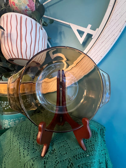 Vintage Anchor Hocking amber glass #438 casserole dish 1 quart
