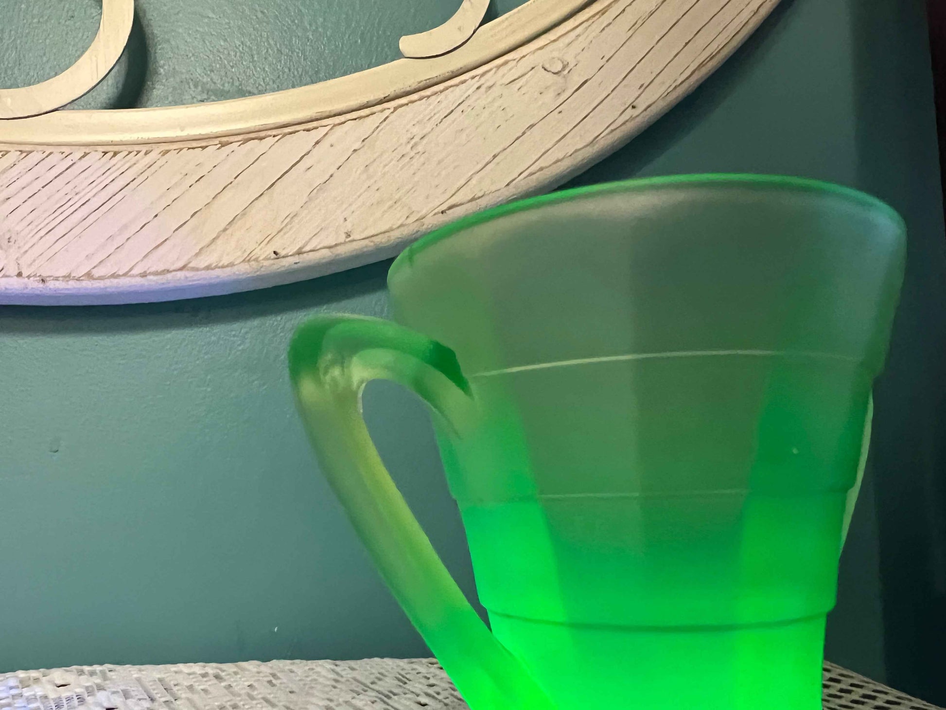 Vintage Anchor Hocking Green Satin Block Optic Sugar Bowl | Depression Glassware