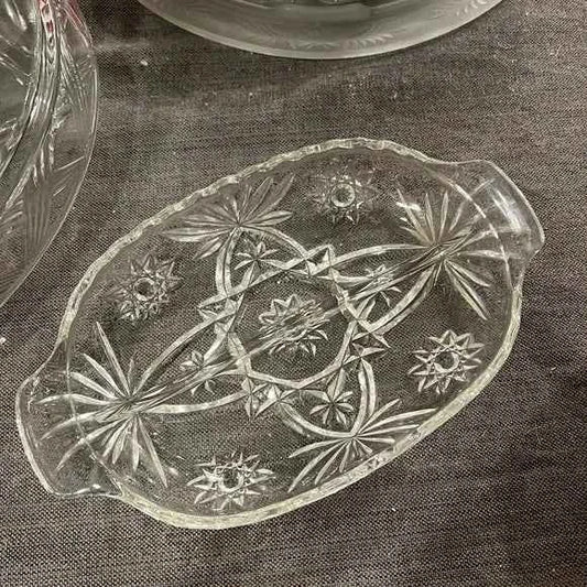 Anchor Hocking Early American Prescut Star of David Dish | Vintage Glassware | Collectable Tableware