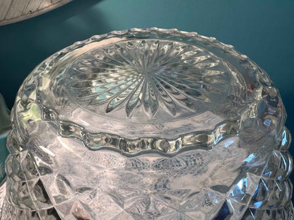 Anchor Hocking Wexford Pressed Glass Punch Bowl | 13.75" | Vintage Glassware