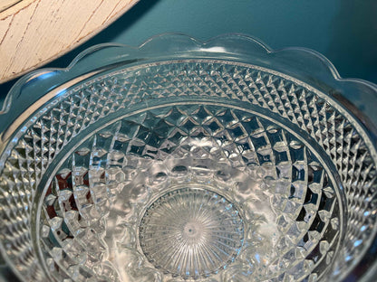 Anchor Hocking Wexford Bowl | Large Scalloped Edge | Vintage Glassware