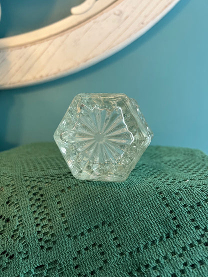 Anchor Hocking clear glass Wexford pattern bud vase collectible
